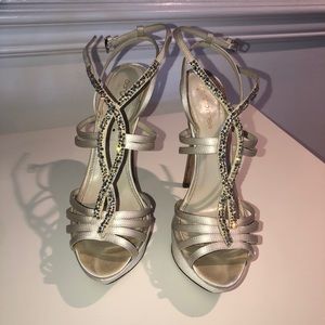 Sergio Rossi Strappy Rhinestone Pumps Bridal 37.5